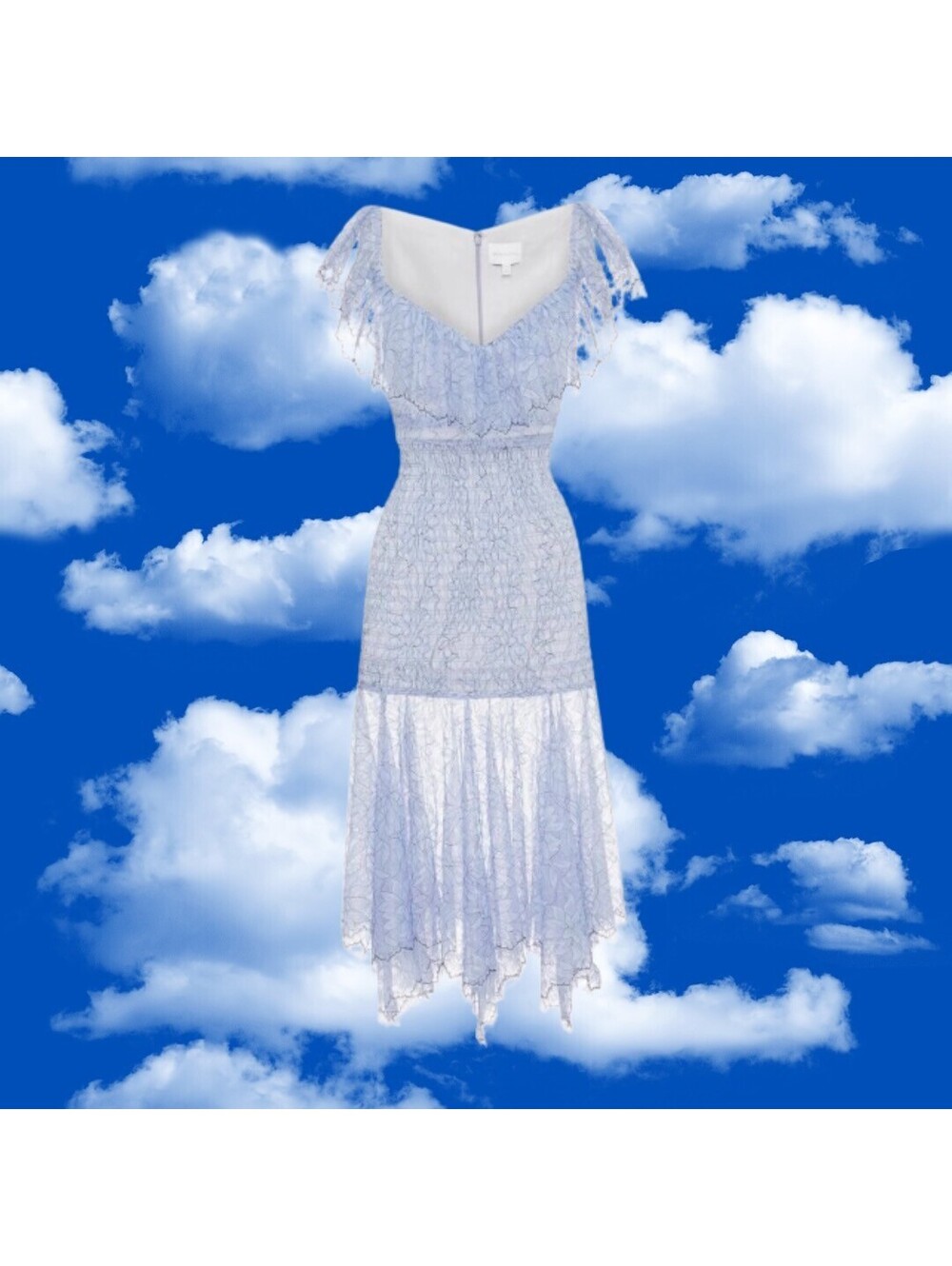 alice McCALL Lotus Gown Periwinkle Blue Lace Size US 2 NWOT MSRP $550 - Picture 6 of 6